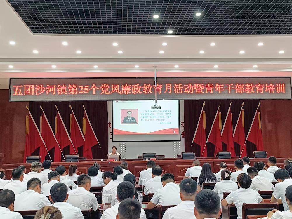 五团沙河镇开展第二十五个党风廉政教育月活动暨青年干部教育培训