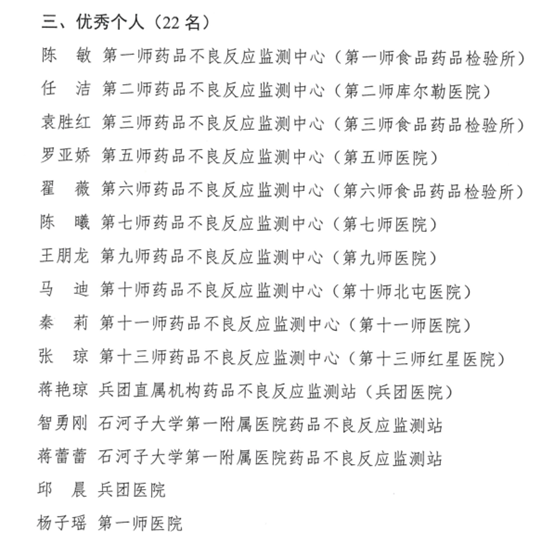 第一师1个单位2名个人被兵团通报表扬